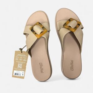 Unbranded Women's Tan and Cream Sandals